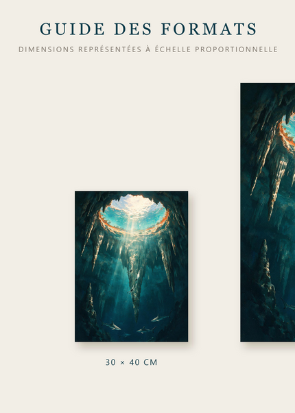 Formats disponibles pour Le Portail : A4, 30 × 40 cm et 50 × 70 cm