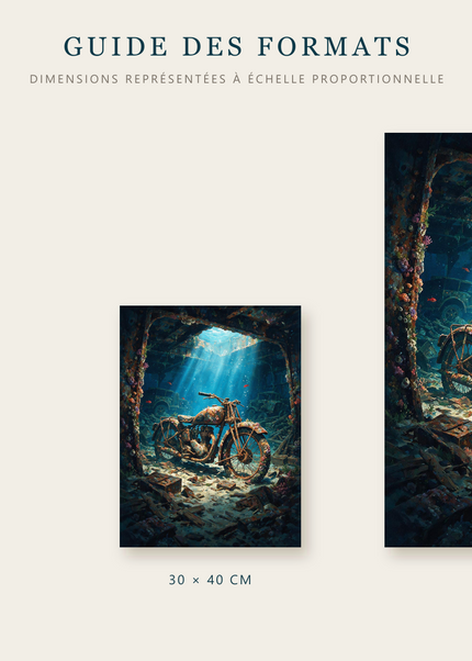 Formats disponibles pour La Dernière Traversée : A4, 30 × 40 cm et 50 × 70 cm