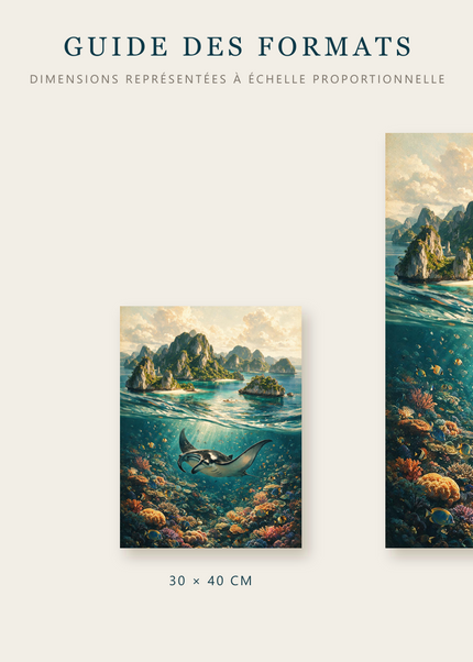 Formats disponibles pour Le Vol Silencieux : A4, 30 × 40 cm et 50 × 70 cm